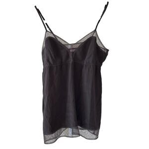 Calypso St Barth Gray Lace Trim Tank Top XS - Fairy Y2K Flirty Whimsigoth